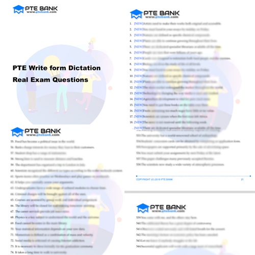 PTE write from dictation