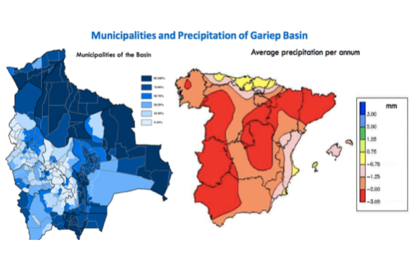 Municipalities and Precipitation Gariep Basin PTE DI
